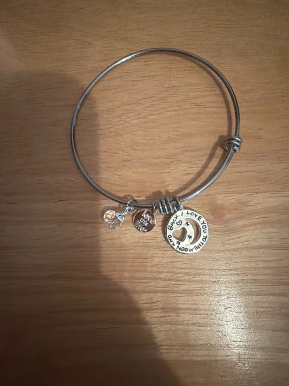 Love This Life Silver 'Love U to the Moon & Back' Expandable Bangle - Picture 4 of 4
